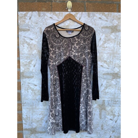 The Pyramid Collection Boho Paisley Velvet-Sleeve Midi Dress – XL, Romantic Fan - Picture 2 of 8